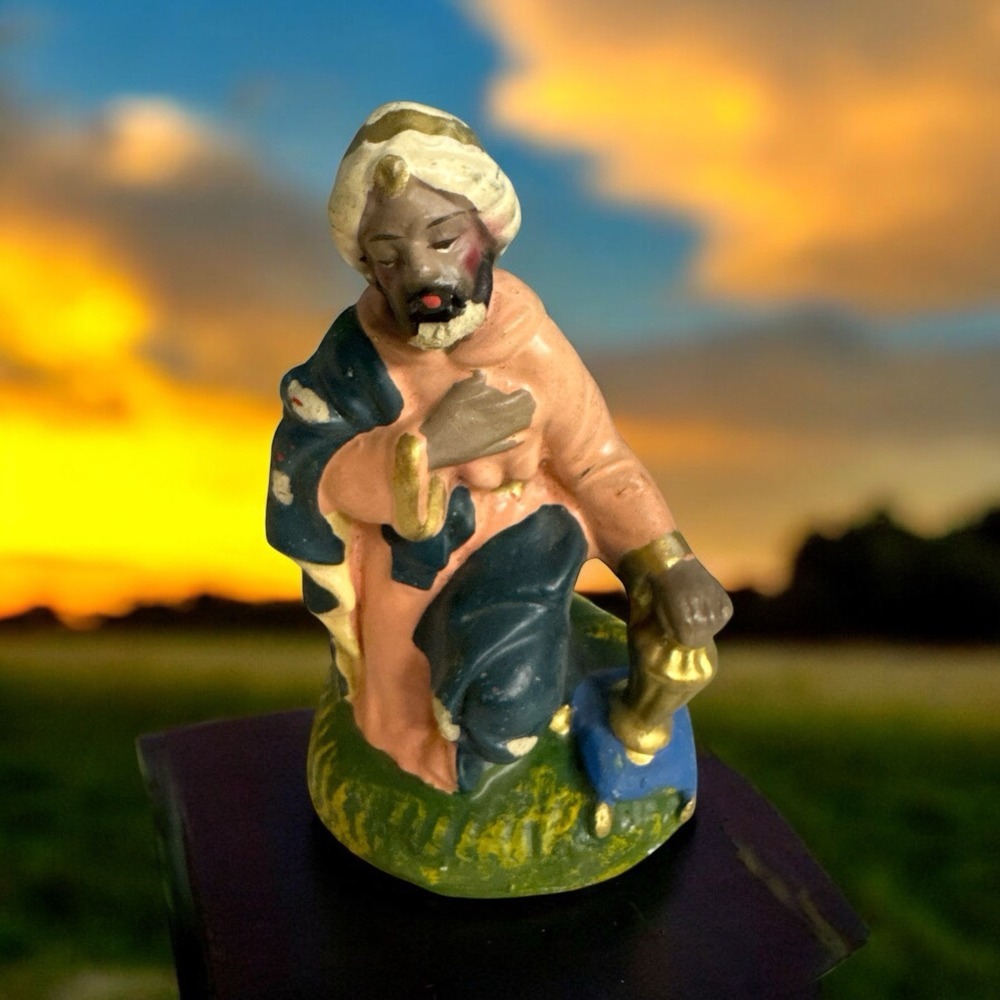 Vintage 4" Wise Man Nativity Figures Paper Mache Italy Replacement Piece